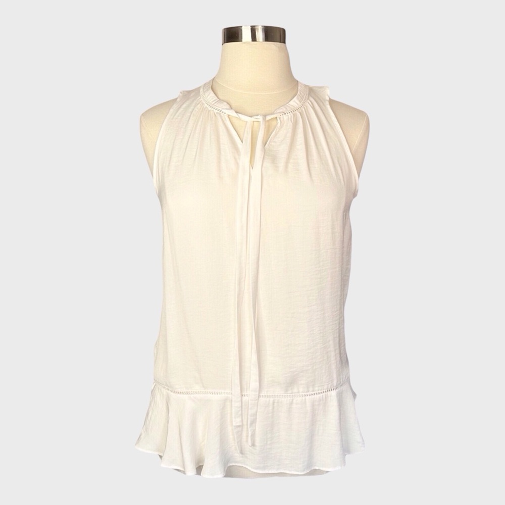 Mossimo Sleeveless Tie Neck Peplum‎ Blouse